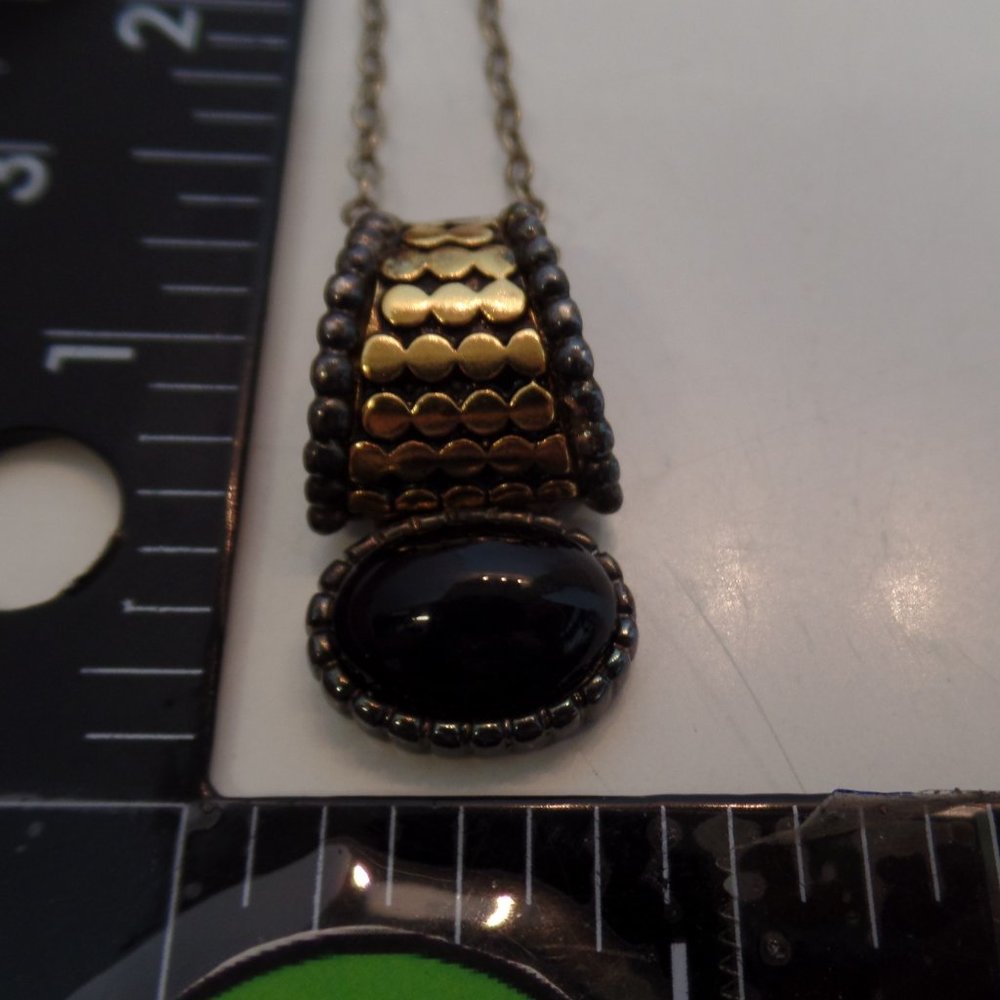 VINTAGE PREMIER DESIGNS *MIRA* SILVER & GOLD-PLATED NECKLACE EXTENDER/SLIDE 22" - Picture 13 of 15
